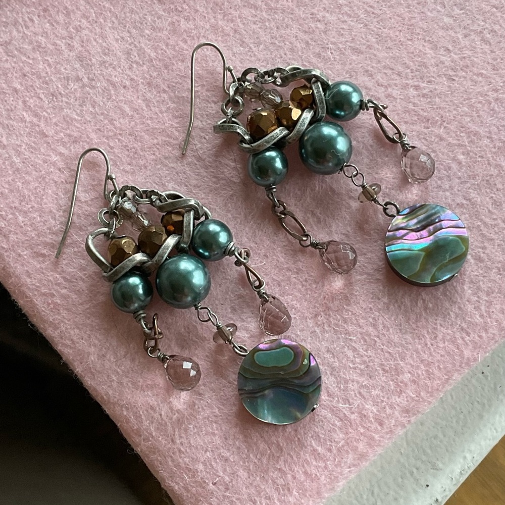 Wa Studios Abalone Shell Dangle Earrings - image 4